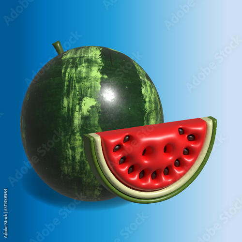 Watermelon 3D Rendering