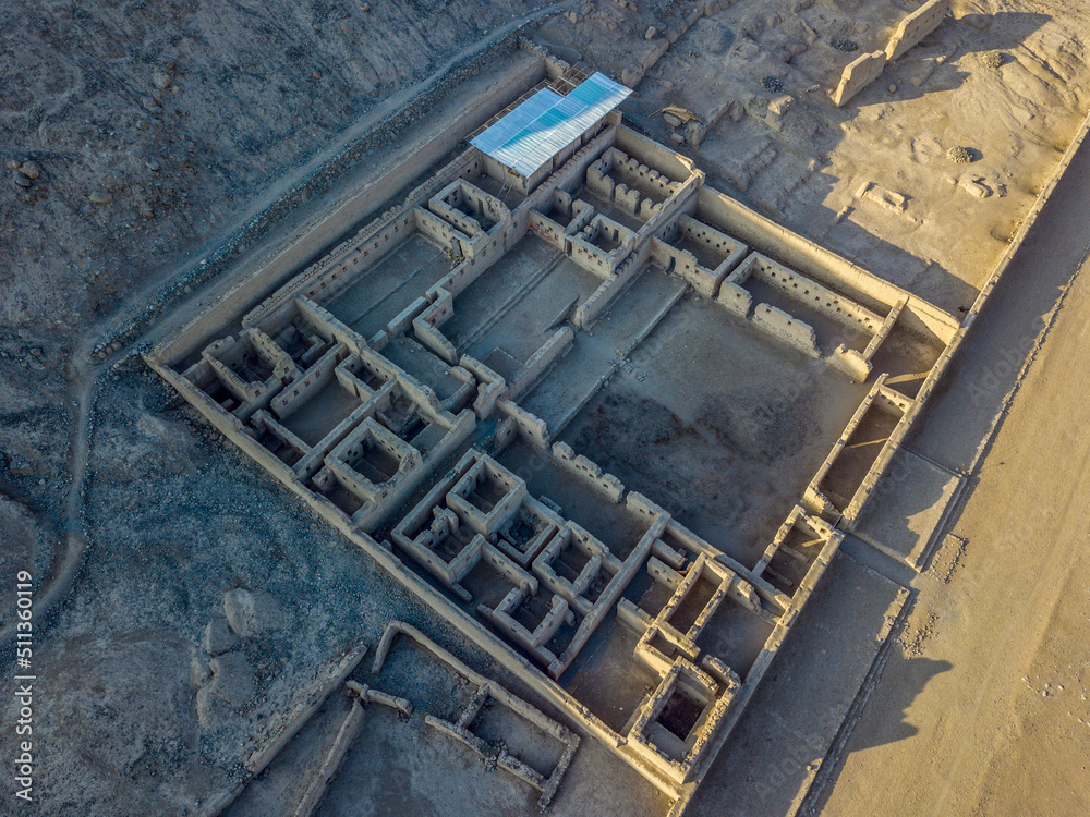 Remains of an ancient Inca temple (Tomb colorado) near Lima, Peru