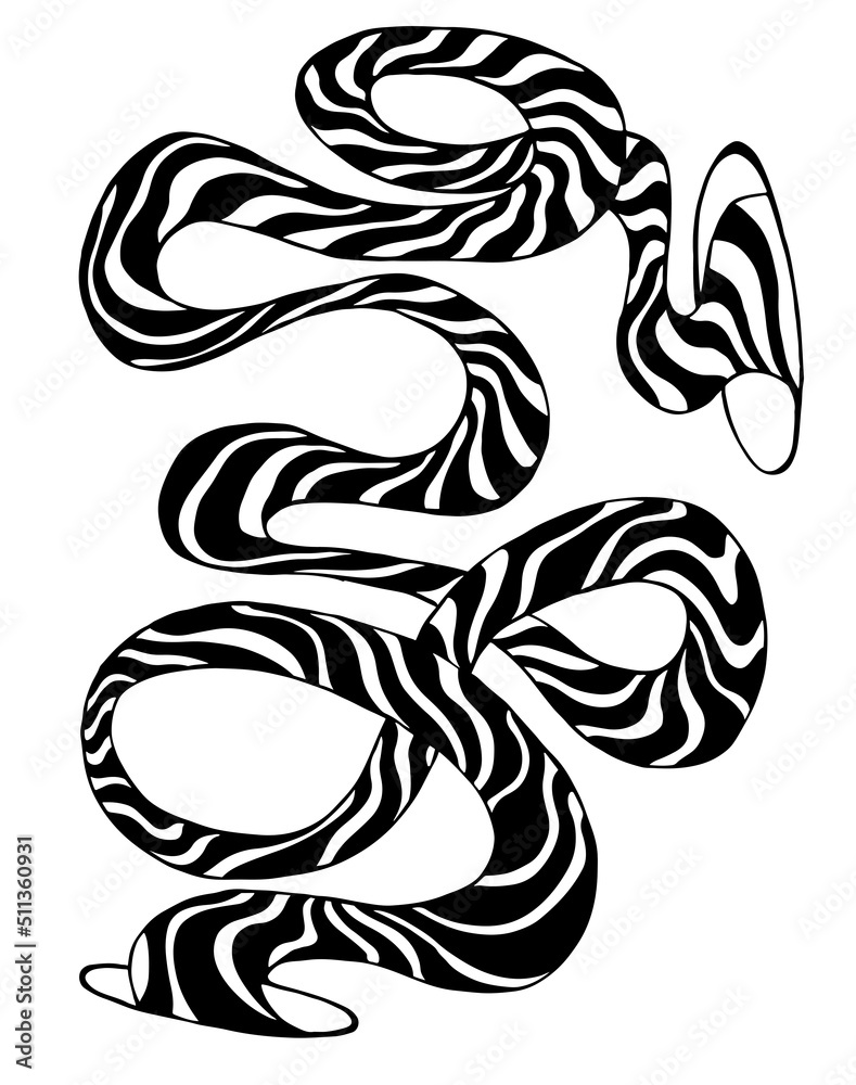 Stripe crazy dizzy line doodle style pattern, isolated on white background. Decorative black and white abstract element. Waves cartoon portal. Stripe crazy dizzy line doodle style pattern, isolated on white background. Decorative black and white abstract element. Waves cartoon portal.