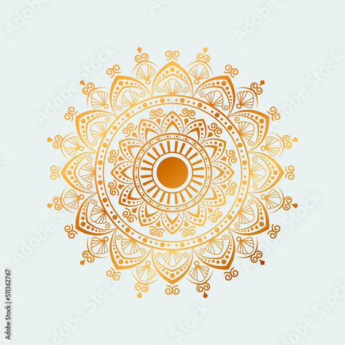 Circular pattern geometric Luxury mandala for Alpona, Henna, Mehndi, tattoo, decoration.  photo