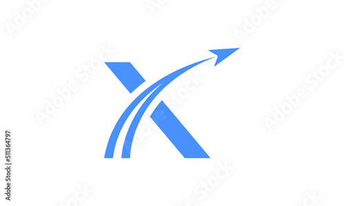 X Letter Logo Design Based on Courier Logo Concept (editable vector format)