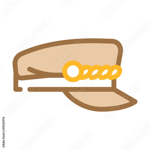 cap hat color icon vector. cap hat sign. isolated symbol illustration