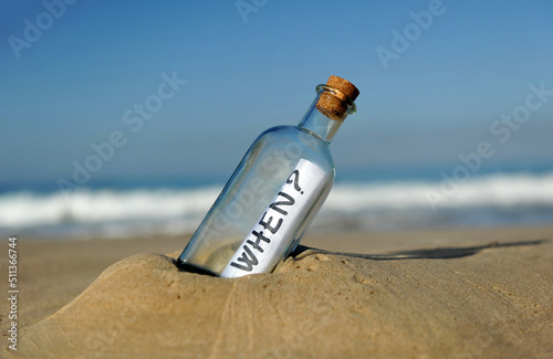 Bottle with message inside found on the beach, when? Even when?