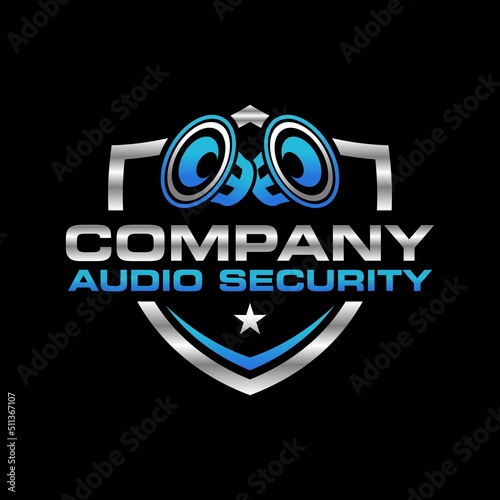 Car Audio Services Logo. Car and Music Logo design template