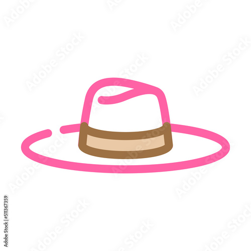 elegant hat color icon vector. elegant hat sign. isolated symbol illustration