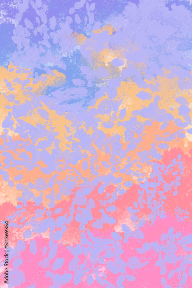 Abstract art lilac yellow pink background with liquid texture. landscape imitation