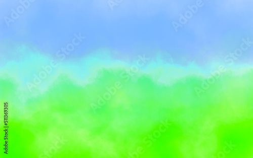 Abstract art blue green background with liquid texture