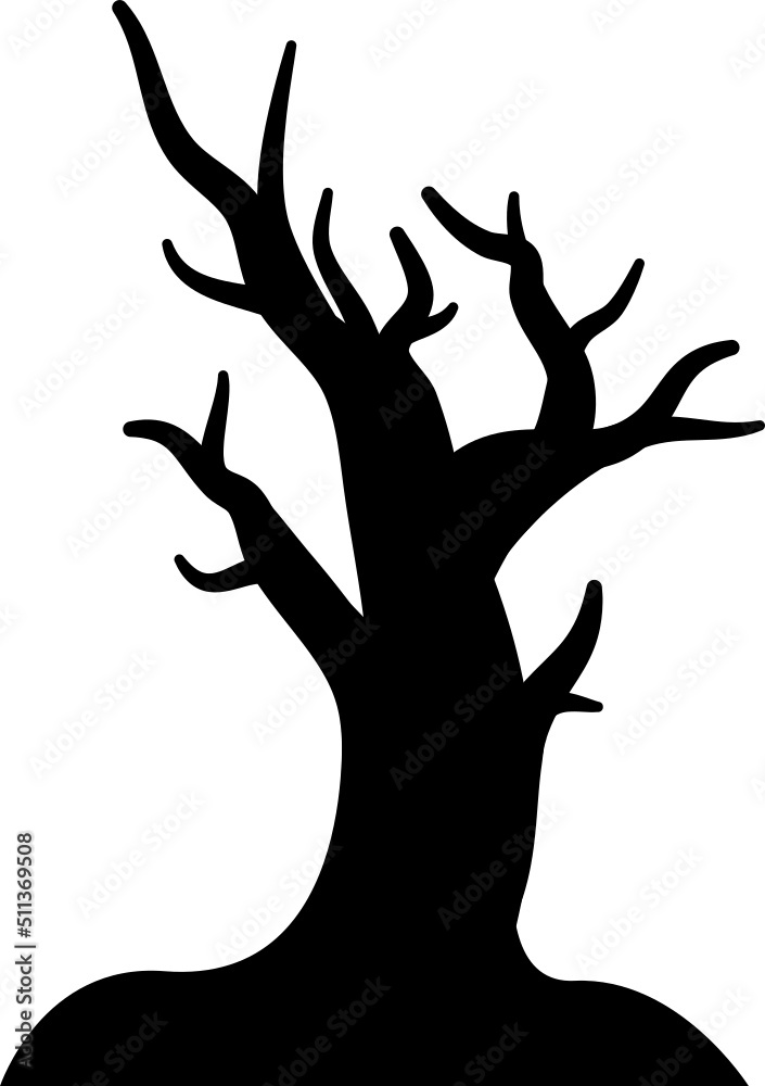 Halloween tree cartoon