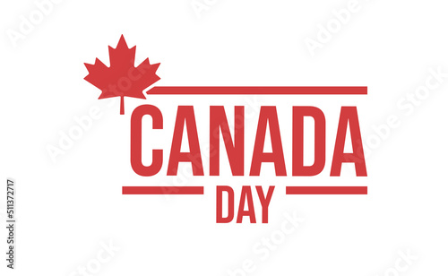Canada day banner. Canadian red leaf.