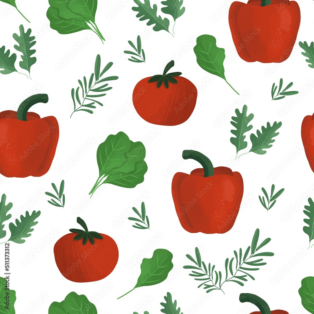 Hand drawn Organic vegetables Seamless pattern Hand drawn Organic vegetables Seamless pattern