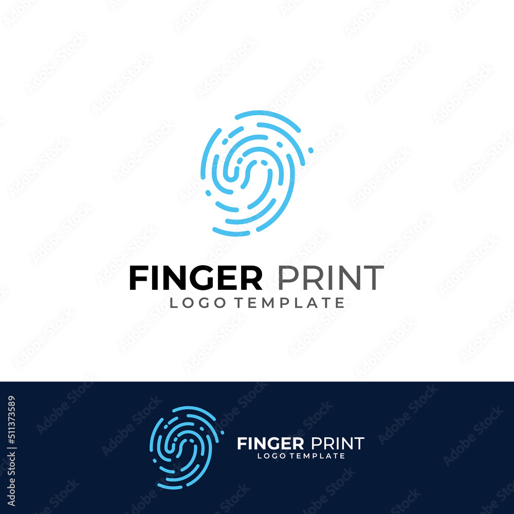 Fingerprint logo,fingerprint scan logo for business card identity.Logo design vector illustration templates and icons.