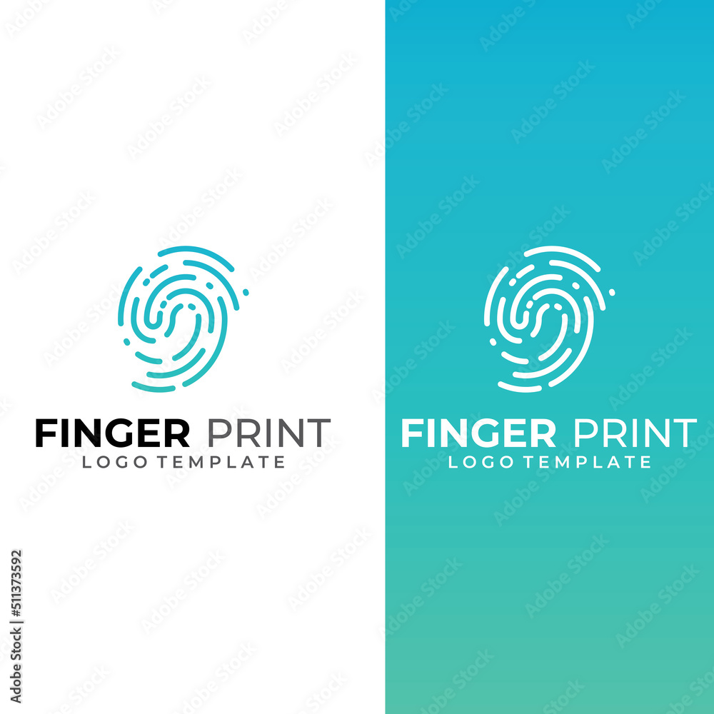 Fingerprint logo,fingerprint scan logo for business card identity.Logo design vector illustration templates and icons.