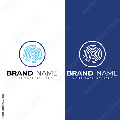 Fingerprint logo,fingerprint scan logo for business card identity.Logo design vector illustration templates and icons.