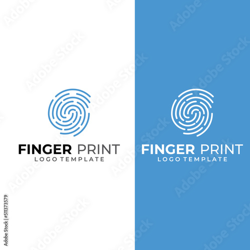 Fingerprint logo,fingerprint scan logo for business card identity.Logo design vector illustration templates and icons.