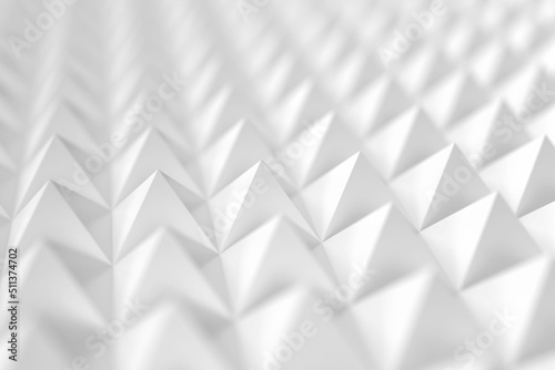 White geometric pyramids abstract background pattern