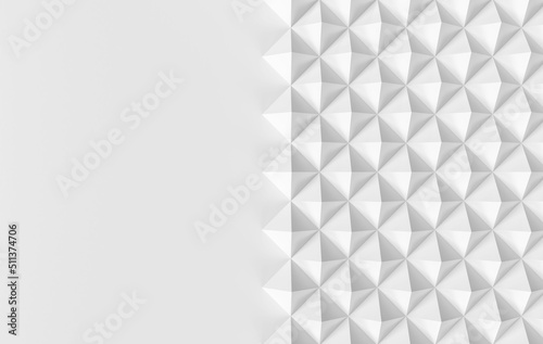 White geometric pyramids abstract background pattern
