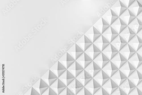 White geometric pyramids abstract background pattern