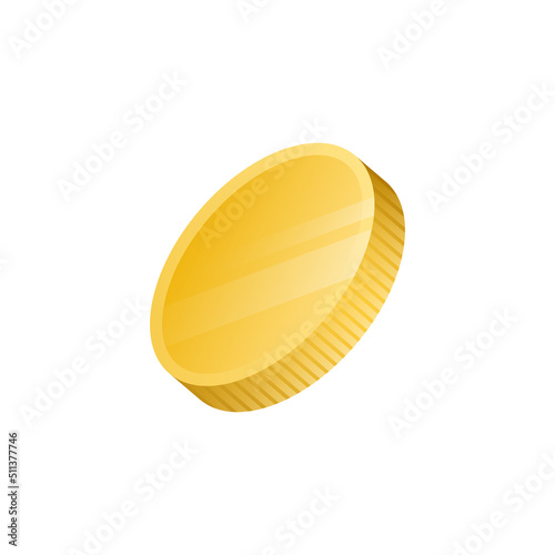 3D Golden Coin. Isolated Graphic Money on White Background. Vector illustration