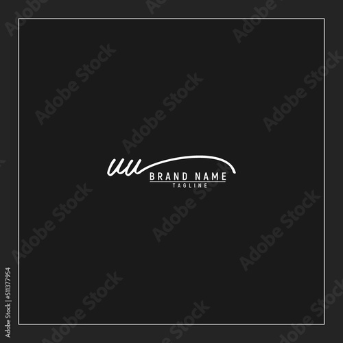 initials UU logo design signature monogram handwriting vector graphic premium illustration photo