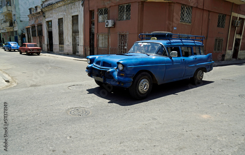 blue old classic car in the streets of havana © chriss73