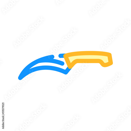 birds break vegetable knife color icon vector. birds break vegetable knife sign. isolated symbol illustration