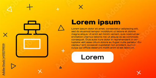 Line Perfume icon isolated on yellow background. Colorful outline concept. Vector