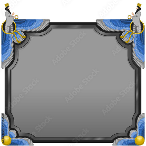 Zoroastrianism Religion Banner vector design with Ahura Mazda, Banner with Faravahar symbol