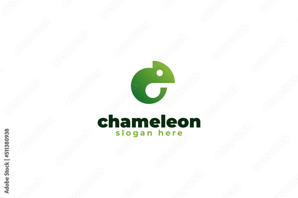 Flat chameleon logo design template Flat chameleon logo design template