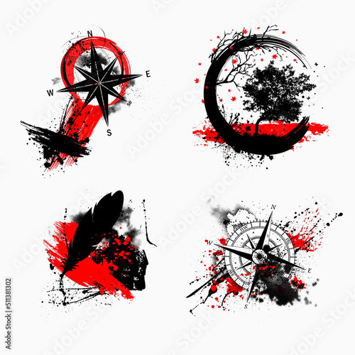 Black and red grunge designs