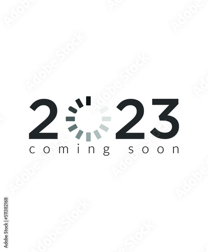 2023 Coming Soon - Poster or card template in doodle style. Vector illustration, Printable funny card, coming soon, coming 