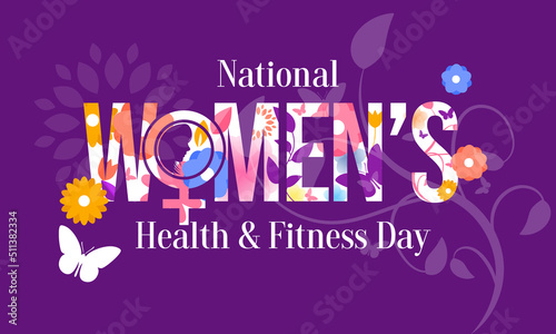 Women's health and fitness day is observed every year on last Wednesday in September, to promote the importance of health and fitness for women of all ages. vector illustration