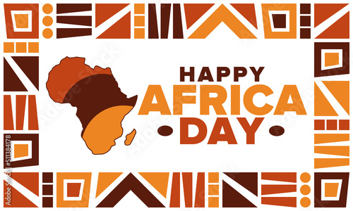 Africa Day. Happy African Freedom Day and Liberation Day. Celebrate annual on the African continent and around the world. African pattern. Poster, card, banner and background. Vector illustration