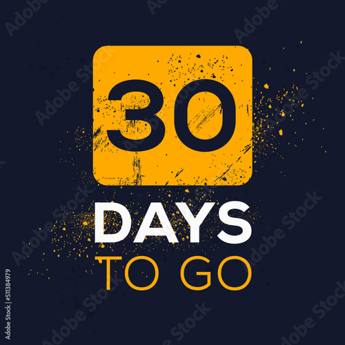 30 Days Countdown left, vector illustration.