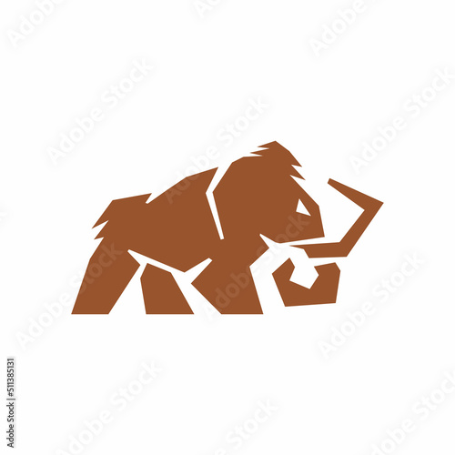 mammoth elephant logo vector icon illustration inspiration