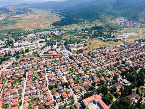 Aerial view of famous spa resort of Velingrad, Bulgaria