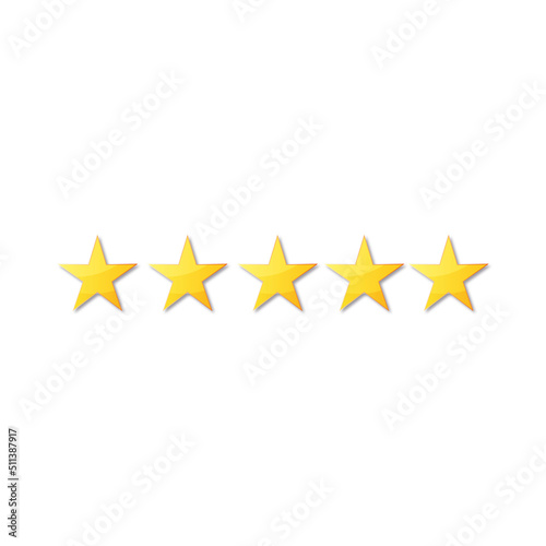 Five stars on a white background