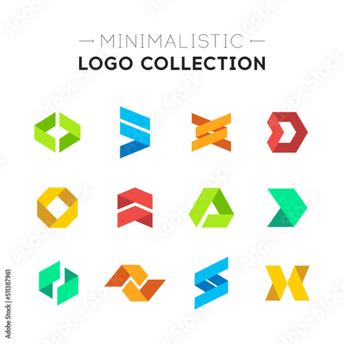 Abstract geometric logo collection. Minimalistic origami shape logo set. Simple graphic design elements for your company logo. Creative triangle business icon set in modern flat style. Vector elements Free Download Abstract geometric logo collection. Minimalistic origami shape logo set. Simple graphic design elements for your company logo. Creative triangle business icon set in modern flat style. Vector elements - GFXLoad