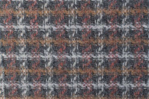 woolen textile - brown checkered tweed design