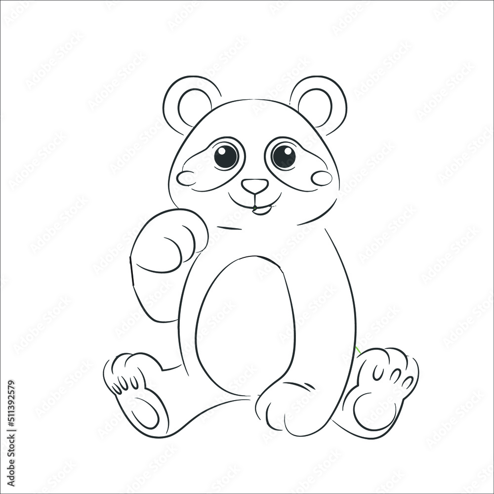 Cute panda coloring page 
