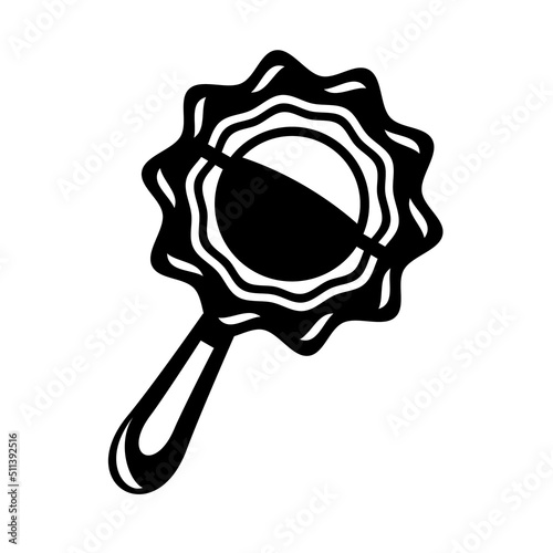 Rattle black icon sign for mobile concept and web design. Baby beanbag Play detilaed simple style logo icon vector illustration isolated