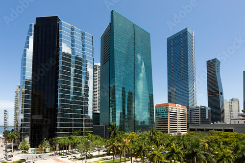 Business and residential buildings  Brickell  Miami  Florida  USA