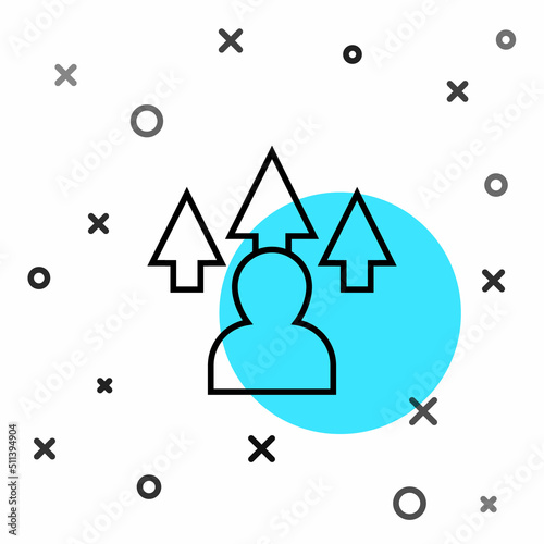 Black line Web design and front end development icon isolated on white background. Random dynamic shapes. Vector