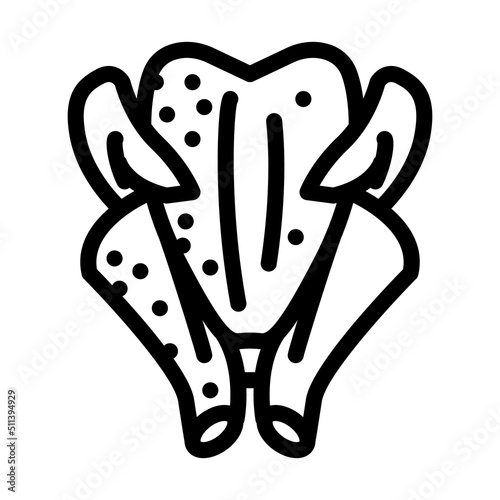 broiler chicken carcass line icon vector. broiler chicken carcass sign. isolated contour symbol black illustration