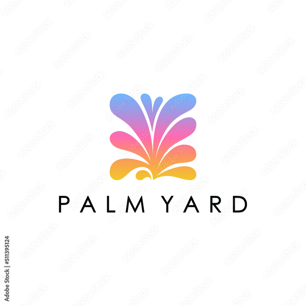 Abstract Palm Tree Logo Design