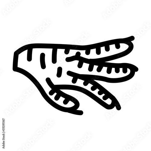 paws chicken line icon vector. paws chicken sign. isolated contour symbol black illustration