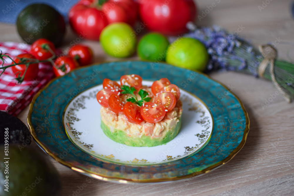 Spicy Shrimp Stack with Avocado and Tomato Spicy Shrimp Stack with Avocado and Tomato