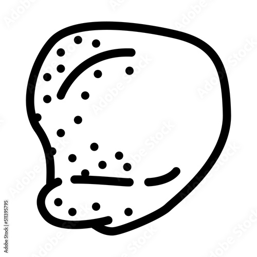 chicken thigh line icon vector. chicken thigh sign. isolated contour symbol black illustration