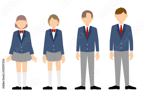中高生の制服姿