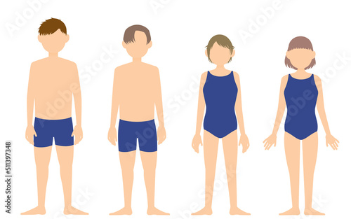 中高生の水着姿