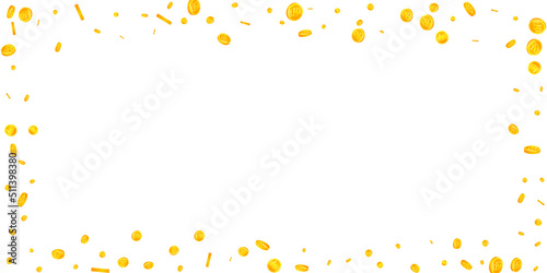 Korean won coins falling. Indelible scattered WON coins. Korea money. Excellent jackpot, wealth or success concept. Vector illustration.